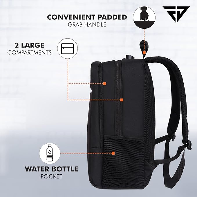 FUR JADEN Anti Theft Number Lock Backpack Bag with 15.6 Inch Laptop Compartment, USB Charging Port & Organizer Pocket for Men - Image 2