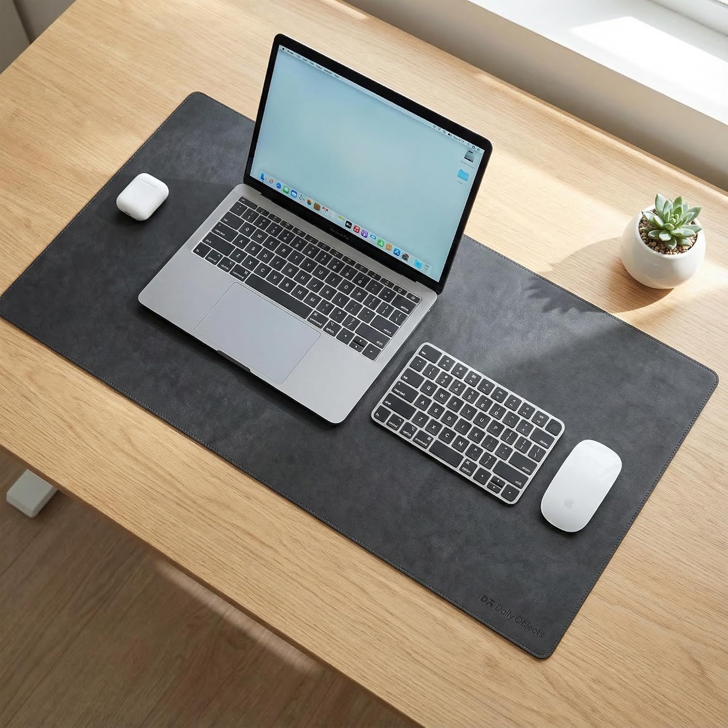 DailyObjects Reversible Desk Matte Sand Premium Vegan Leather Desk Mat|Anti-Skid|Anti-Slip|85 * 45cm| - Image 2